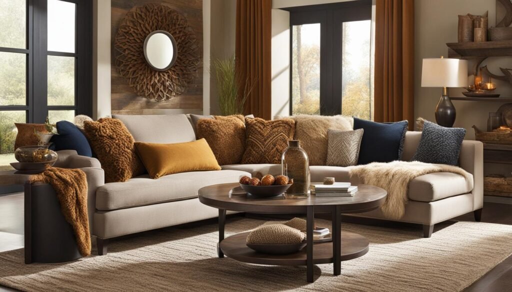 Decorating ideas with textured pillows and accent walls