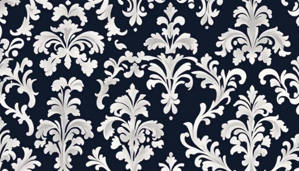 Elegant damask in modern interior