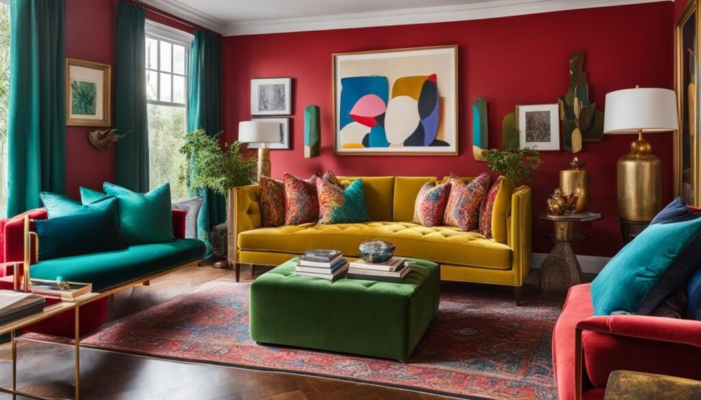 bold interior design with vibrant accents