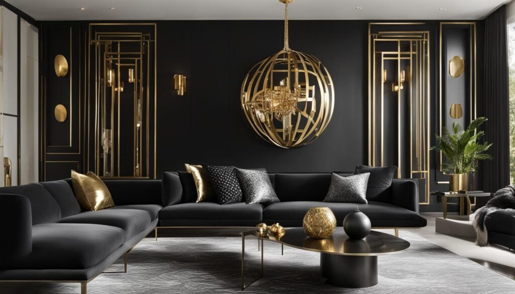 contemporary black interior design