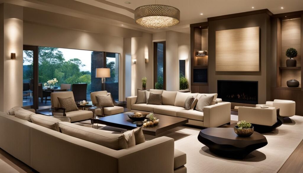 modern transitional interior with neutral color palette