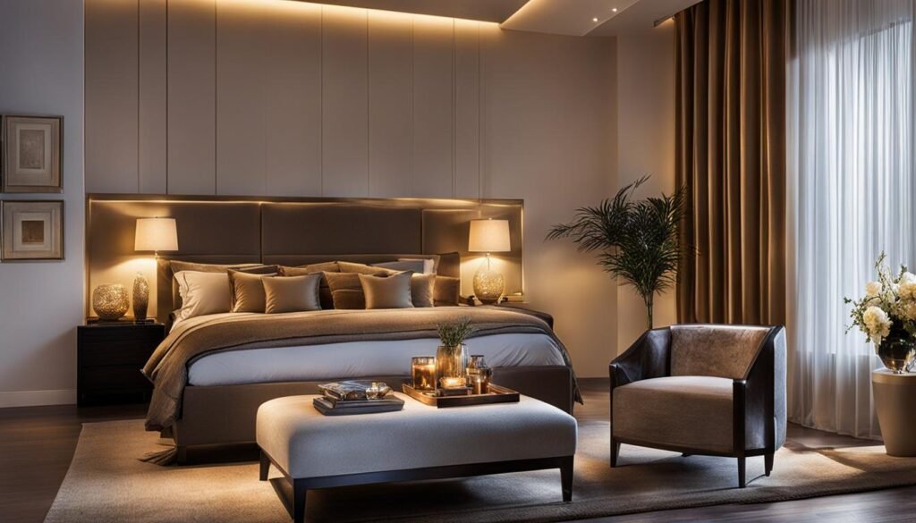 romantic bedroom lighting design