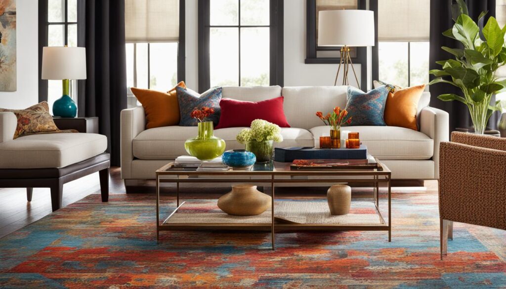 lightening dark rooms with rugs and accessories
