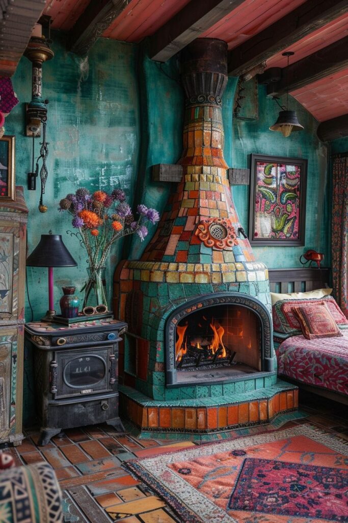 Bedroom with Fireplace
