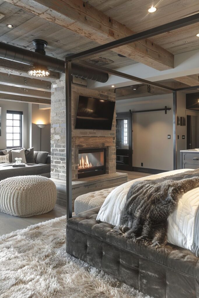 Bedroom with Fireplace