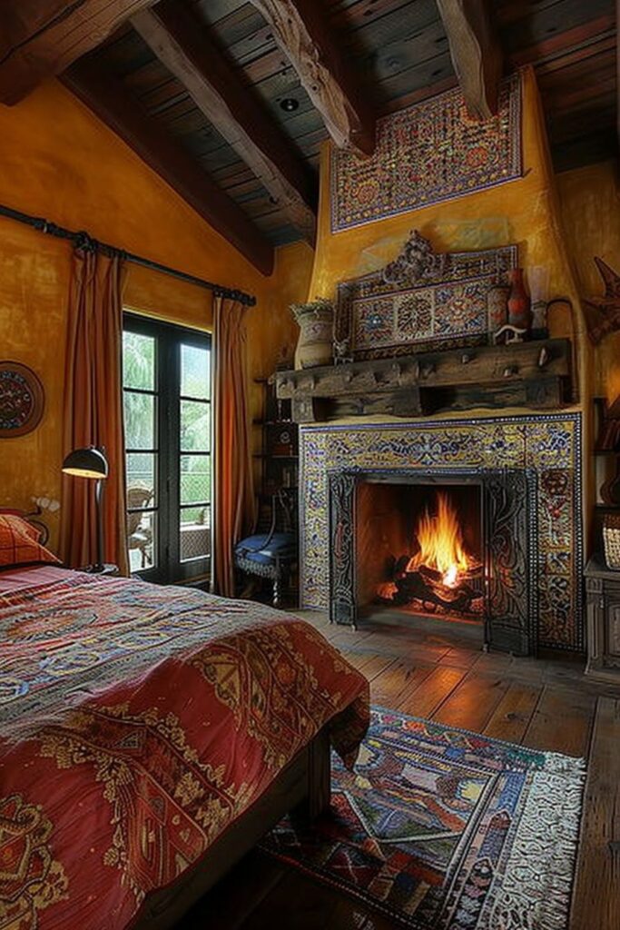 Bedroom with Fireplace