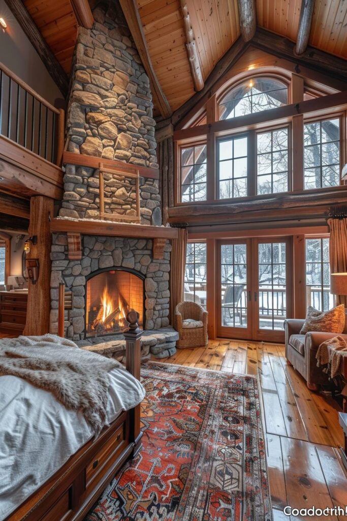 Bedroom with Fireplace