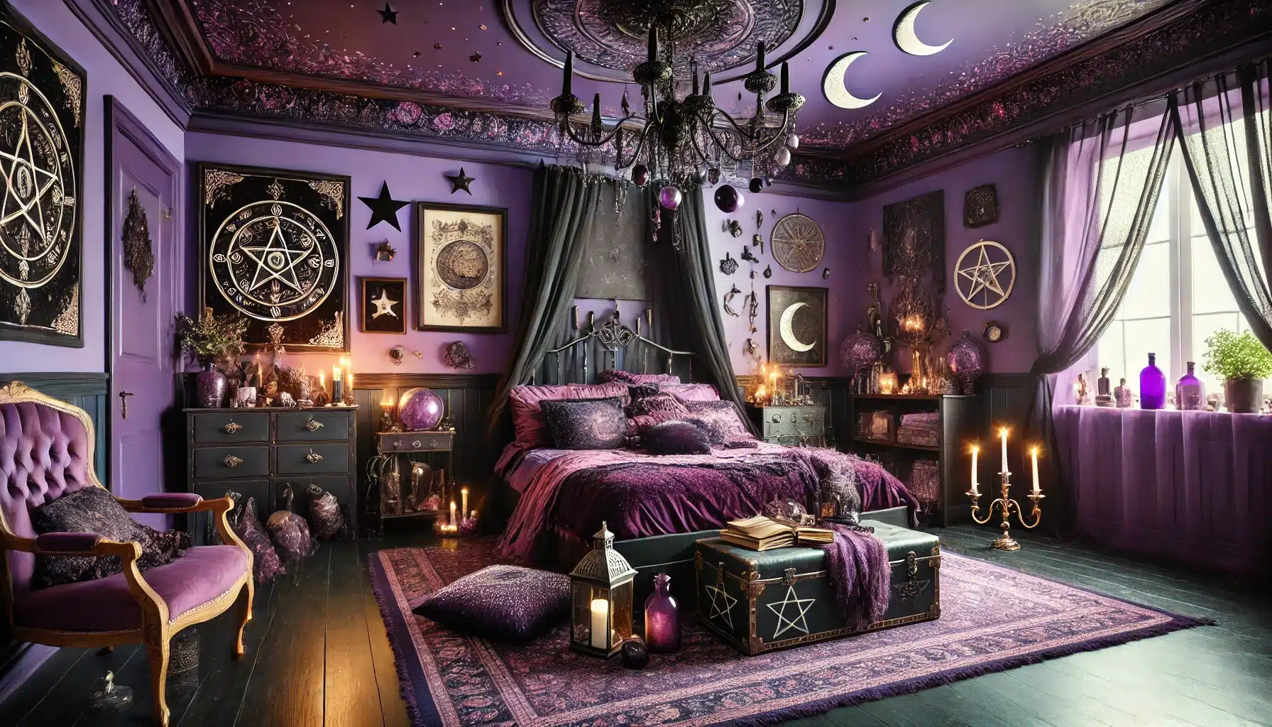 29 Purple Witchy Bedroom Ideas You Have To See - My Elegant Home