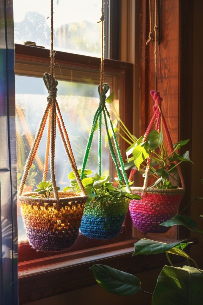 Rainbow Hanging Baskets