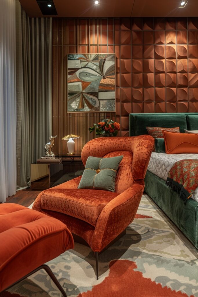 Art Deco Green and Terracotta Glamour