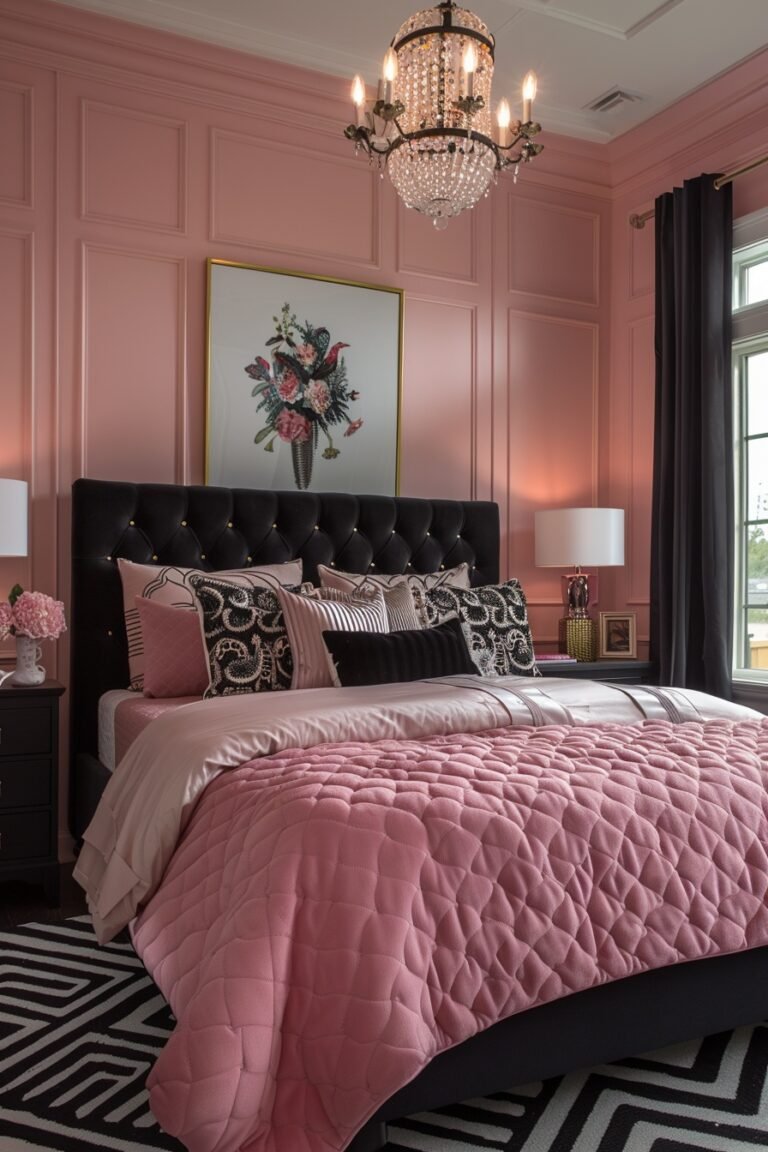 29 Pink and Black Bedrooms Ideas for a Stylish Contrast - My Elegant Home