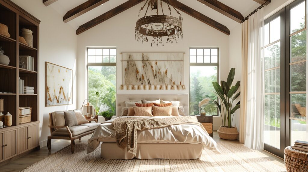 Boho Bedrooms With High Ceilings