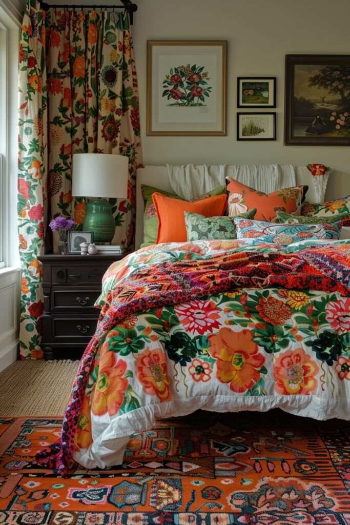 Dynamic Green and Terracotta Patterns
