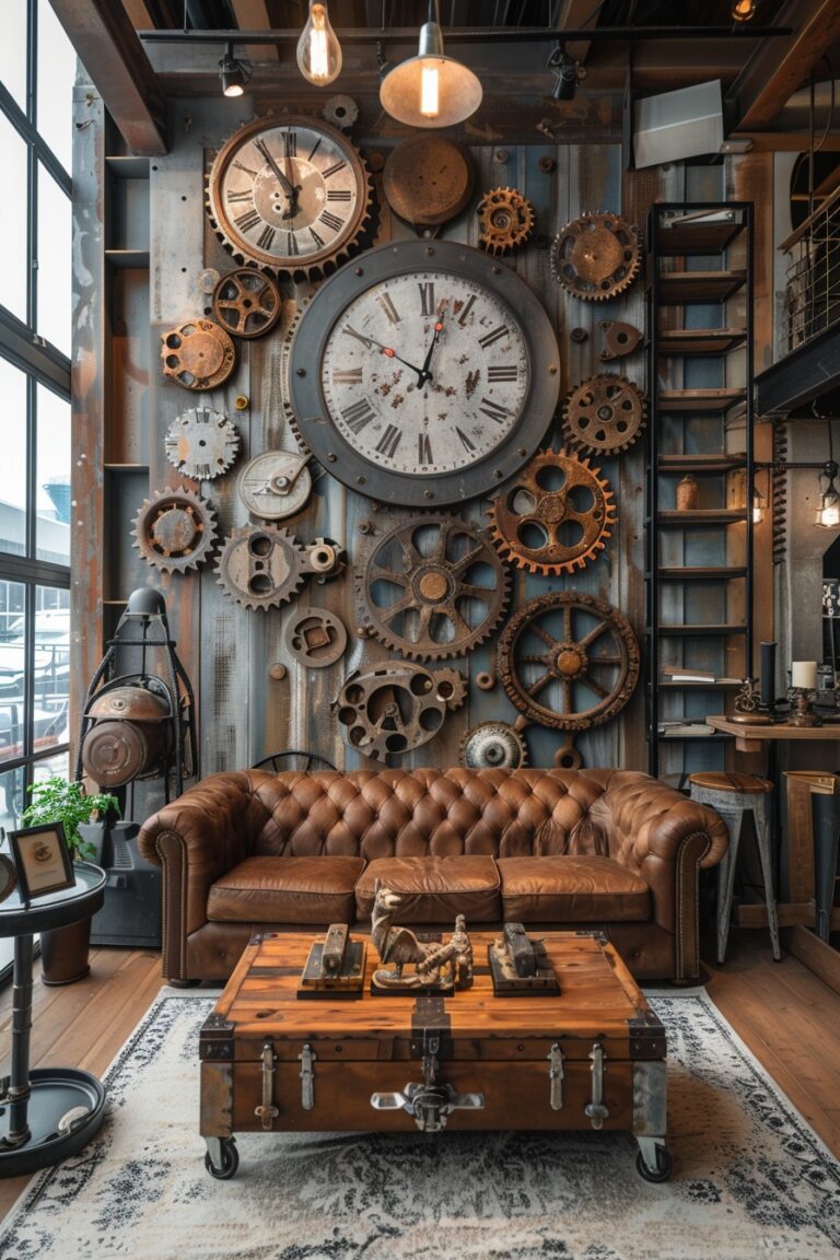 29 Industrial Living Room Ideas for a Stylish Home - My Elegant Home - Transit System Living Room Industrial Decor