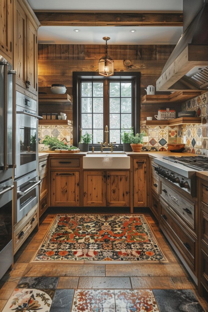Patterned Boho Kitchen Floors