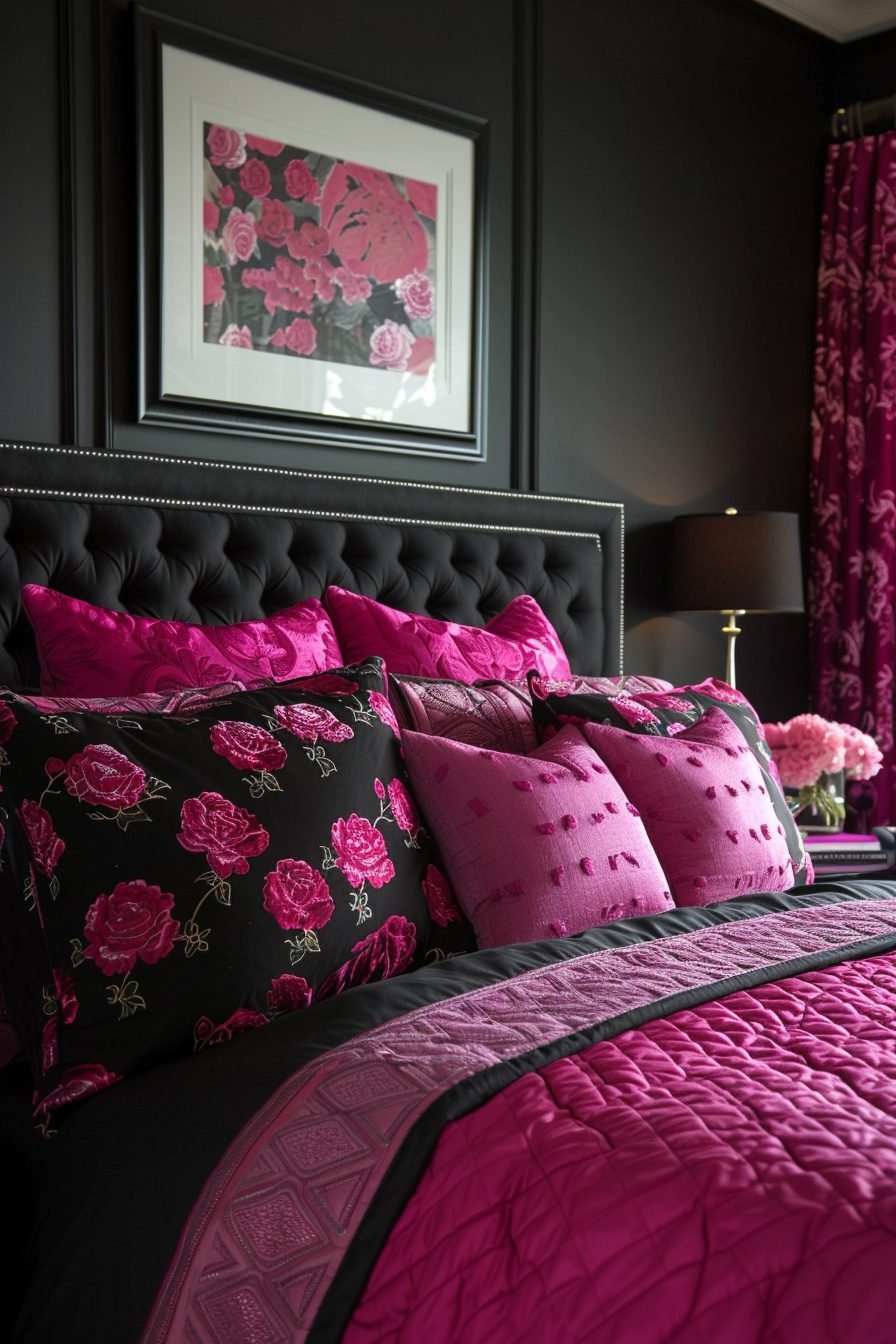 29 Pink and Black Bedrooms Ideas for a Stylish Contrast - My Elegant Home