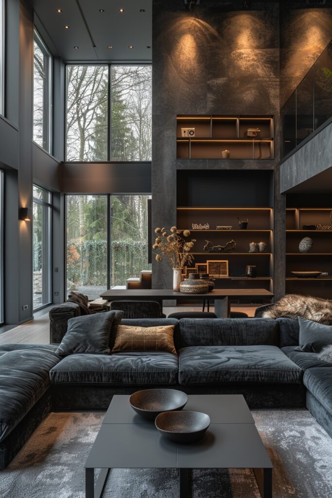 Contemporary Black and Dark Grey Design
