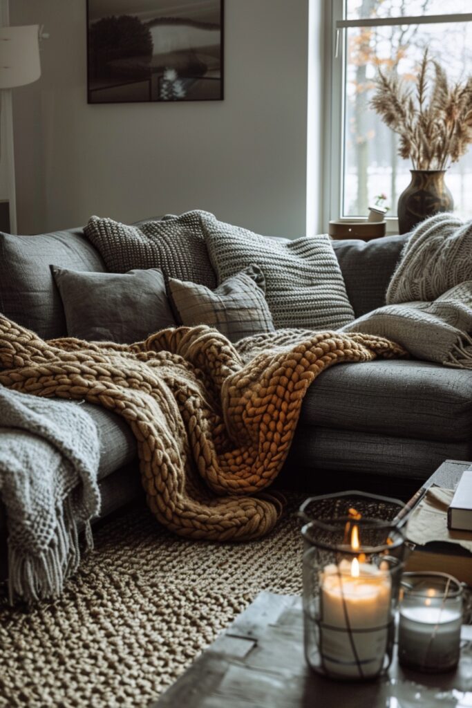 Dark Grey Coziness with Throws