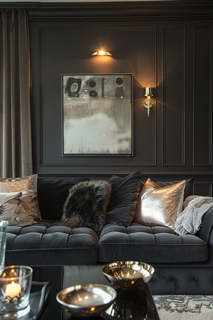 Dark Grey with Metallic Reflections