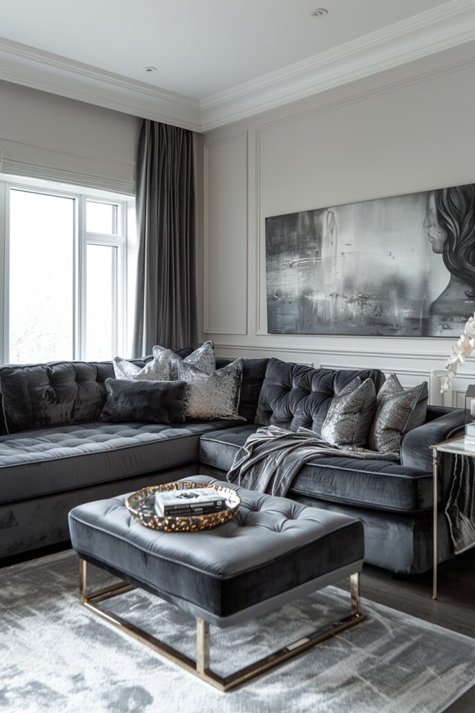 Elegant Silver and Dark Grey Fusion