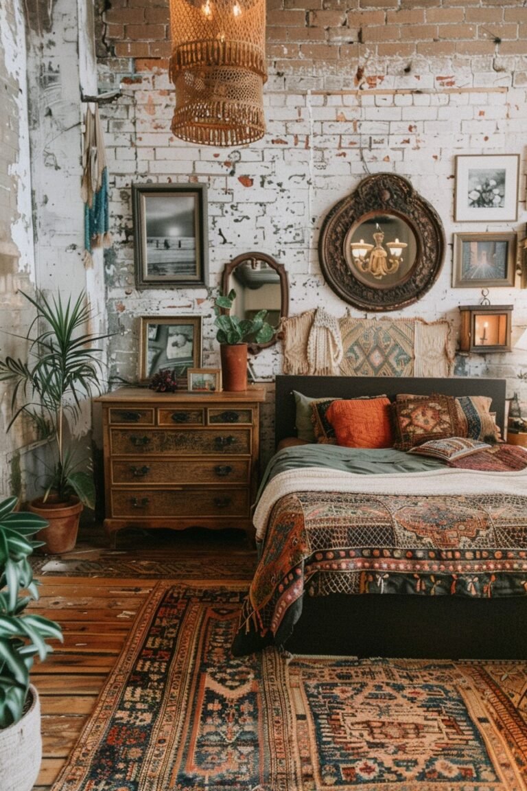 Exposed Brick And Reclaimed Wood Furniture Apartment Ideas Reference: 29 Boho Bedroom Apartment Ideas For A Comfy Living