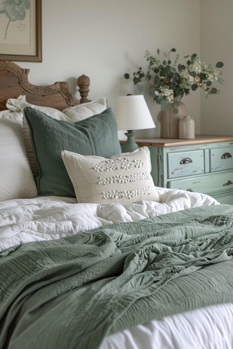 29 Sage Green Farmhouse Bedroom Ideas for a Fresh Update - My Elegant Home