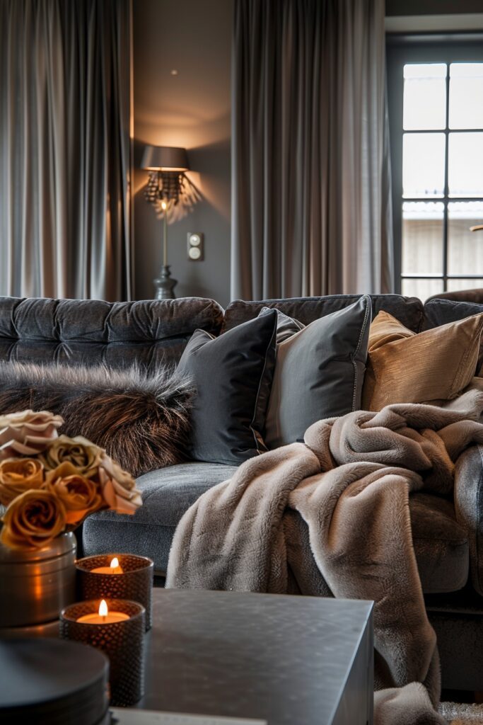 Velvet Luxury in Dark Grey