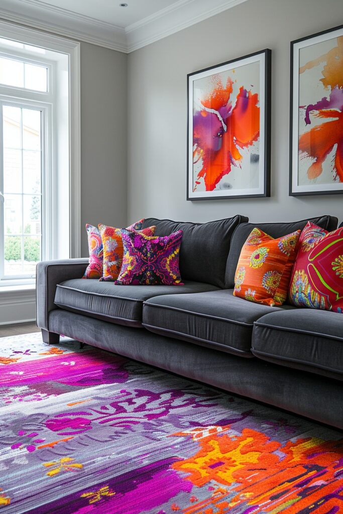 Vibrant Contrast with Dark Grey