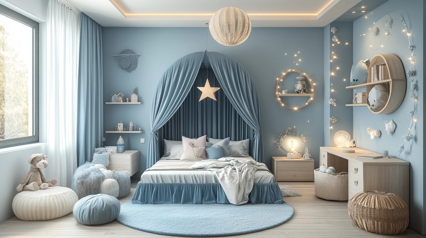 29 Blue Boho Girls Bedroom Ideas - My Elegant Home