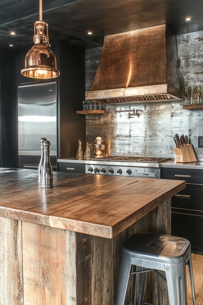 Antique Wood with Metal Accents