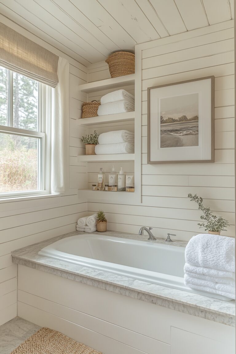 29 Coastal Farmhouse Bathroom Ideas That Blend Rustic Charm with ...