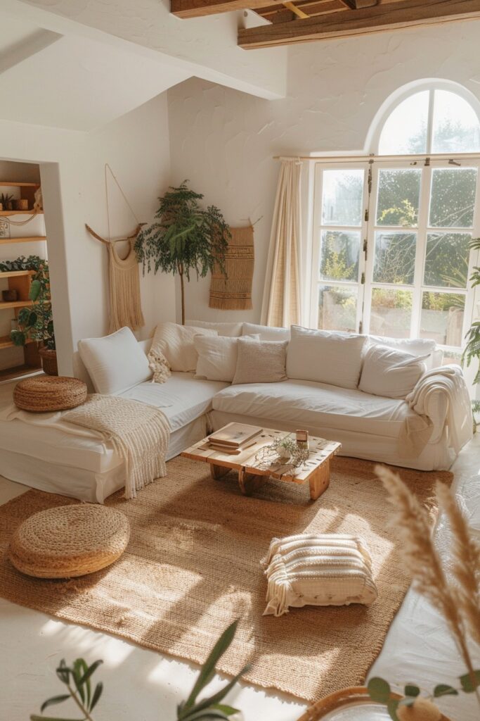 Minimalist Serenity in a Scandi Boho Living Room