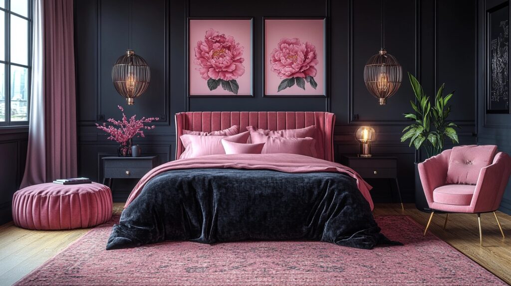 Pink and Black Bedroom Ideas