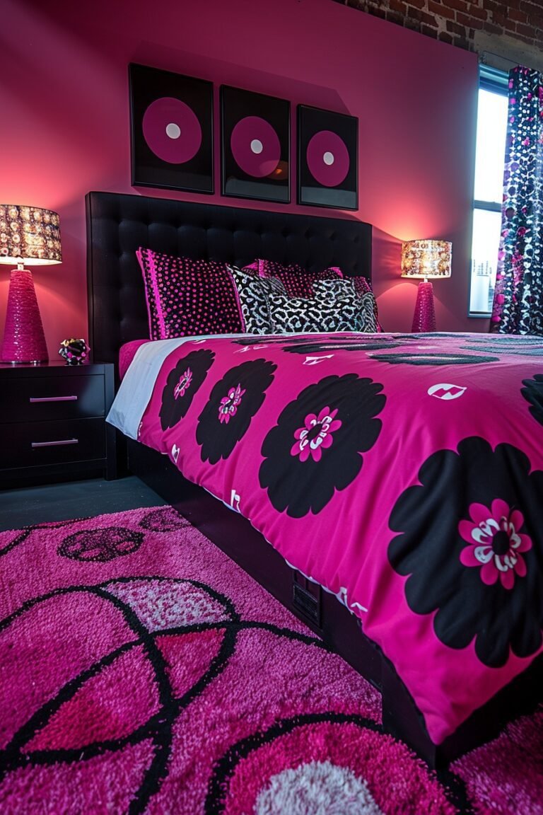 29 Pink and Black Bedroom Ideas for a Perfect Balance of Soft and Edgy ...