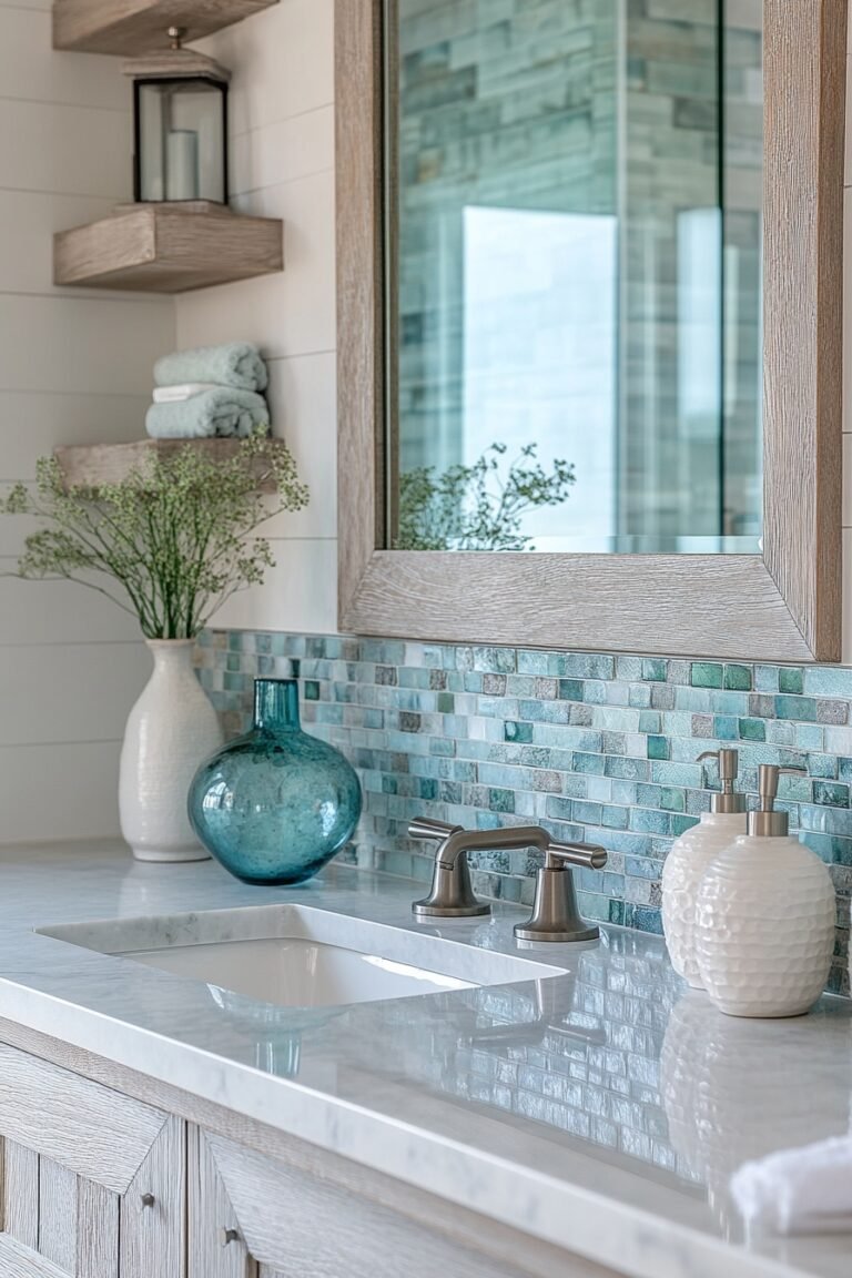 29 Coastal Farmhouse Bathroom Ideas That Blend Rustic Charm with ...
