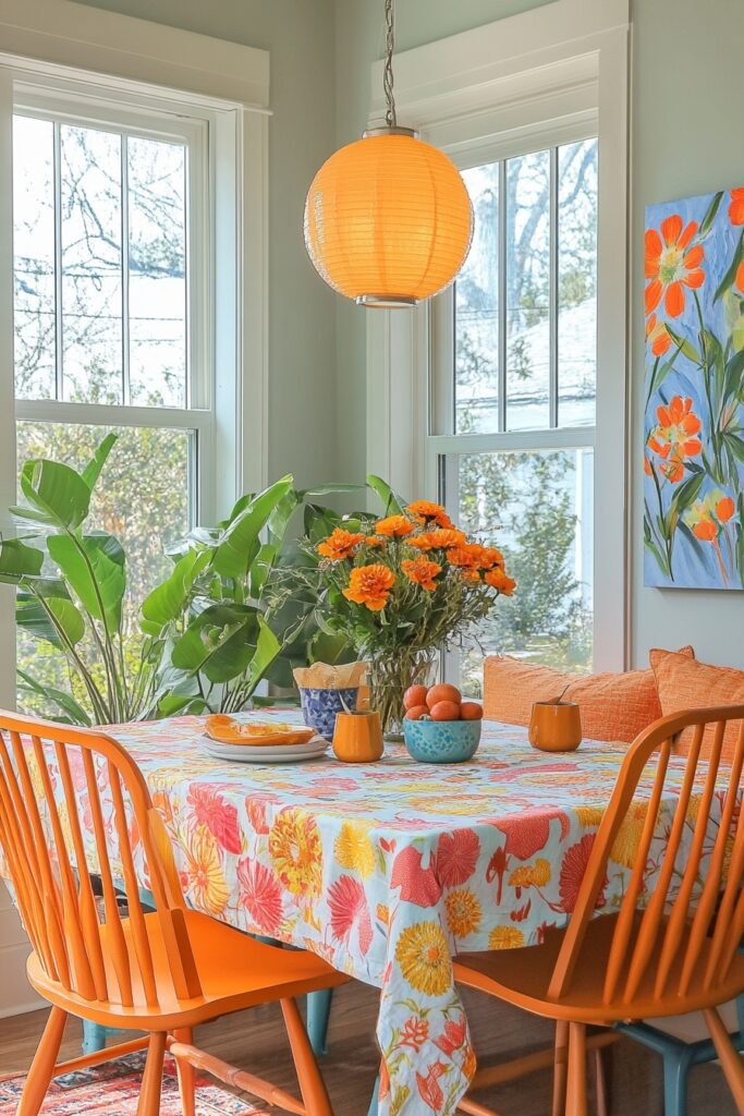 Bright Color Pop Breakfast Nook