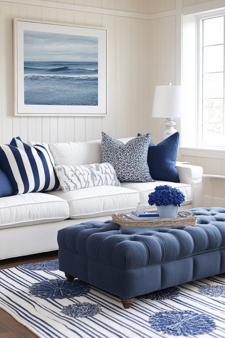 29 Coastal Preppy Living Room Decor Ideas for a Fresh and Inviting ...