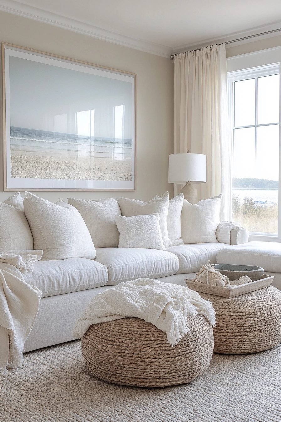 29 Coastal Preppy Living Room Decor Ideas for a Fresh and Inviting ...
