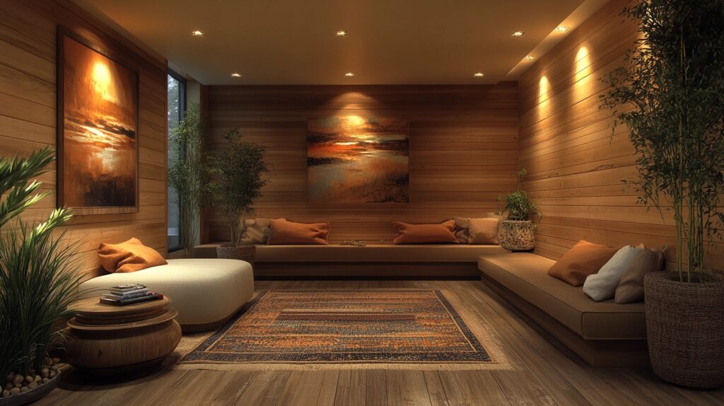 small cabin interior office