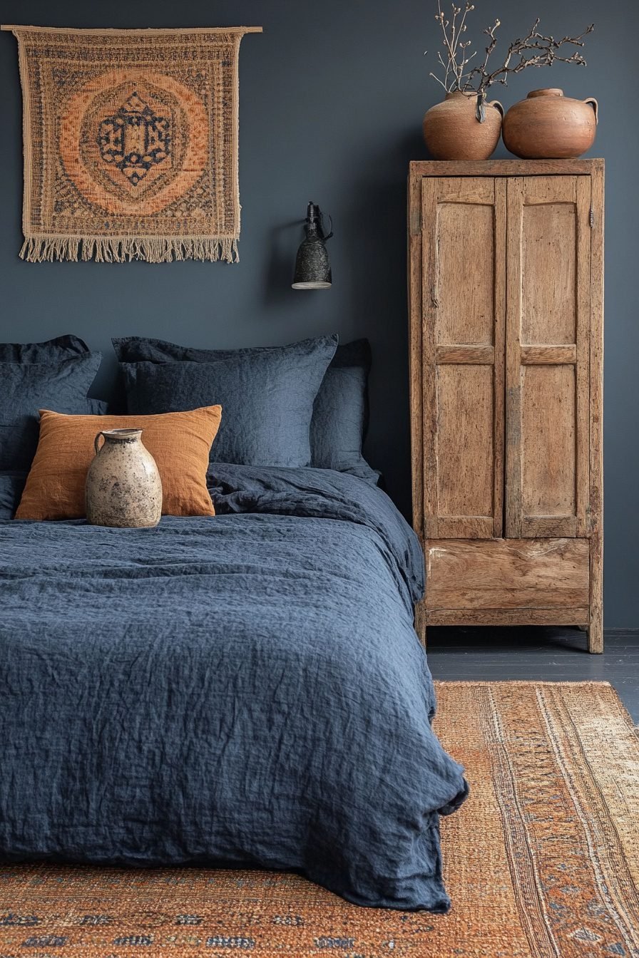 29 Navy Blue Boho Bedroom Ideas to Create a Peaceful Yet Vibrant Space ...