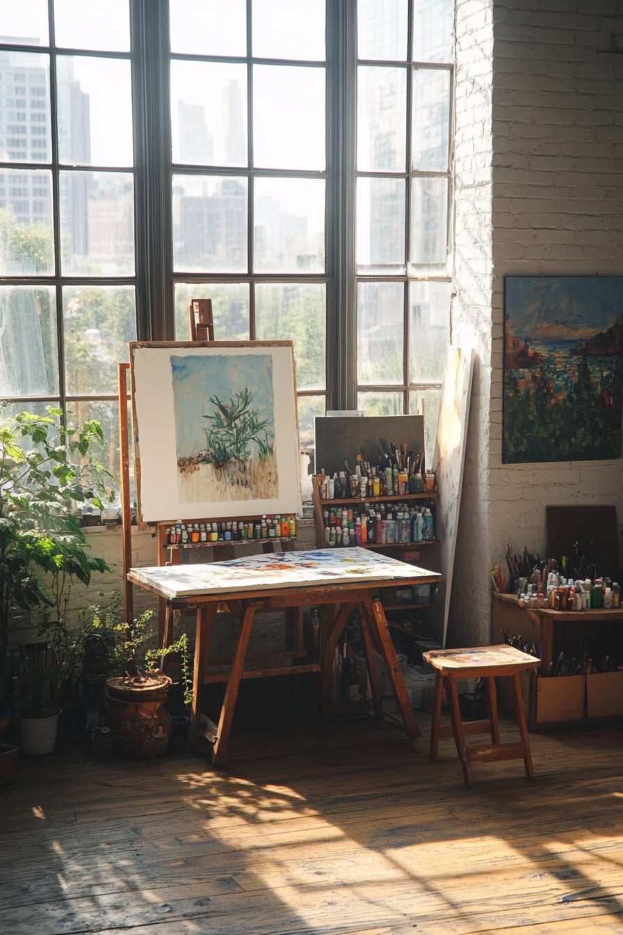 30 Loft Living Room Ideas to Make Your High Ceilings Cozy - Urban Loft Apartment Texture Painting