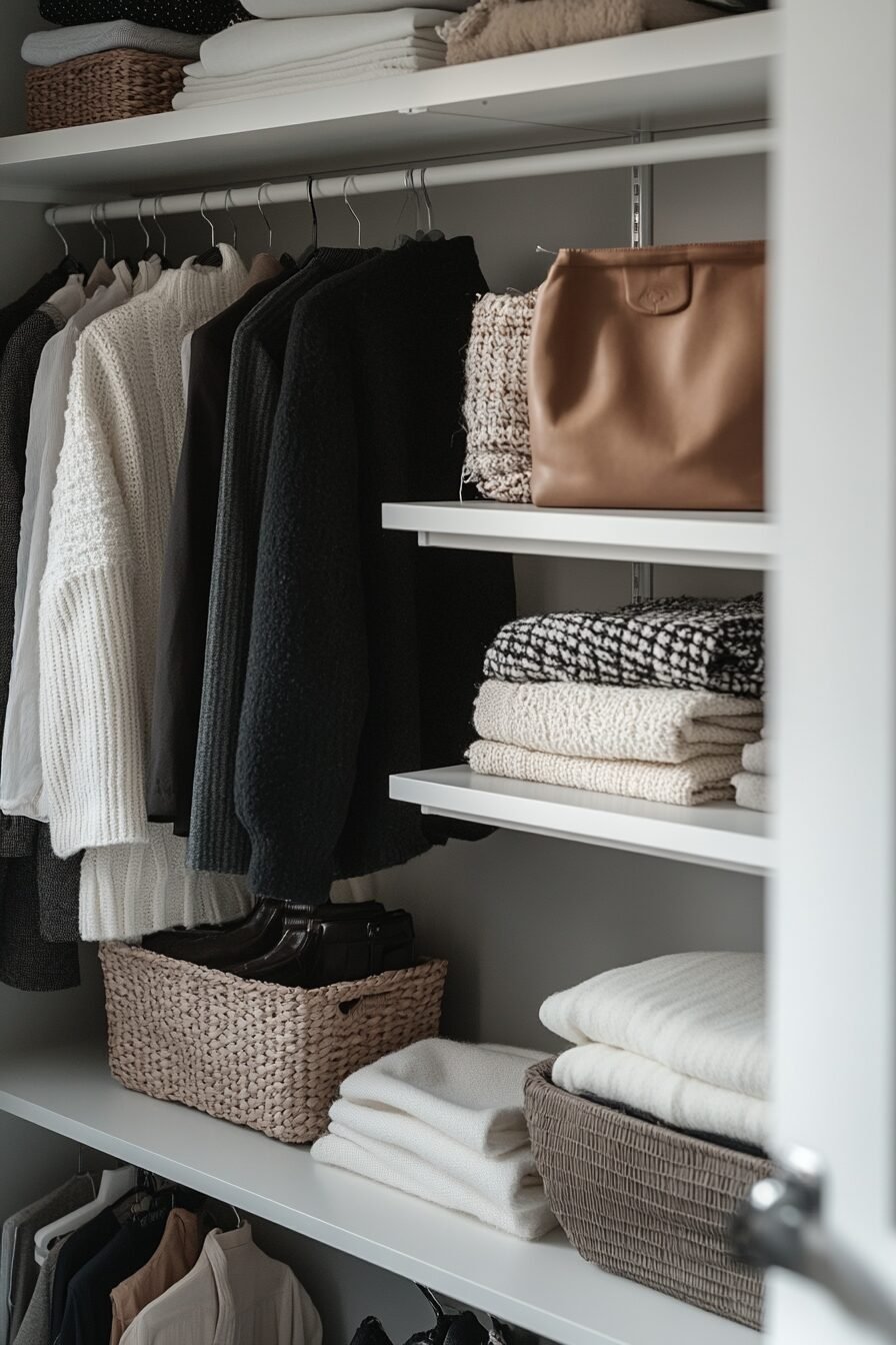 Image showcasing 29 Tiny Apartment Closet Ideas for Organizing Clothes and Accessories ...