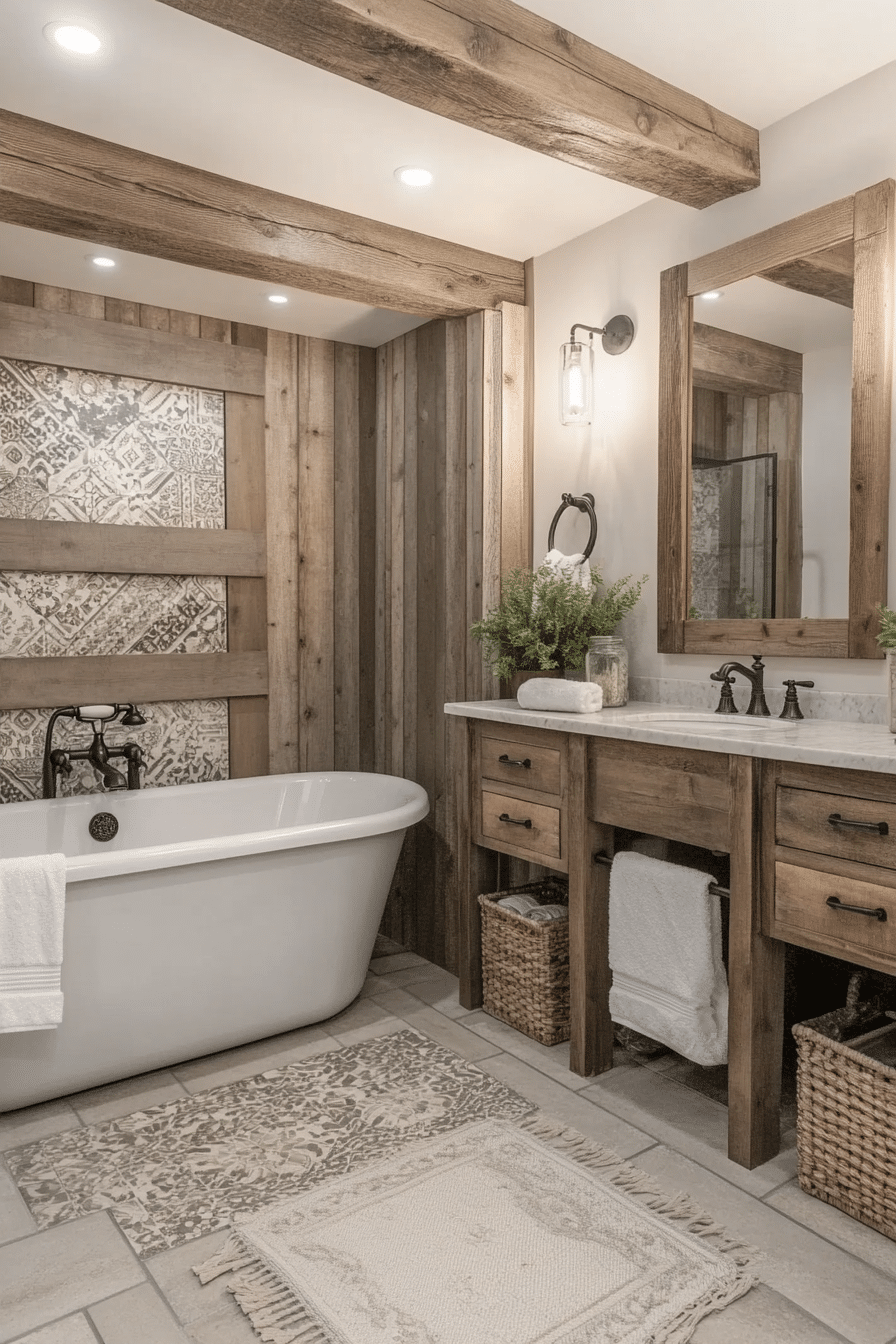 29 Farmhouse Style Bathroom Ideas That Highlight Natural Materials - My ...