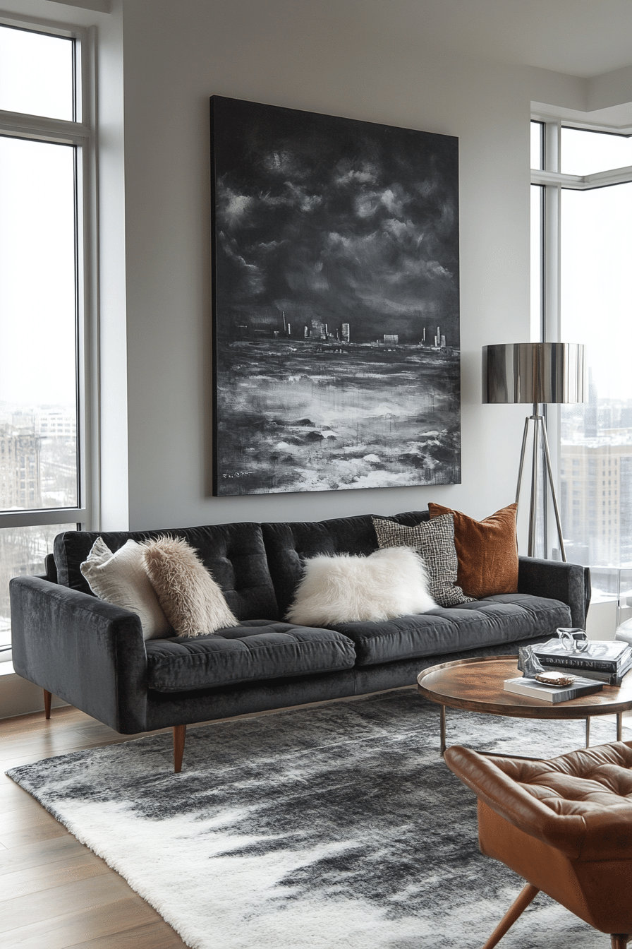 29 Charcoal Couch Living Room Ideas for a Sophisticated and Cozy Space ...