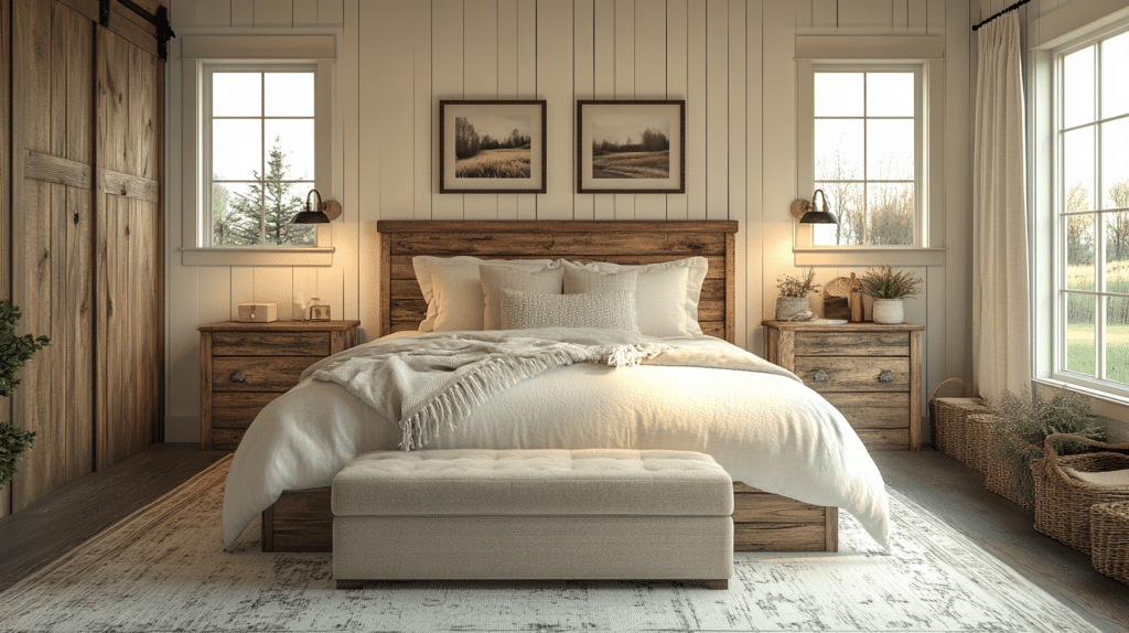 barndominium master bed