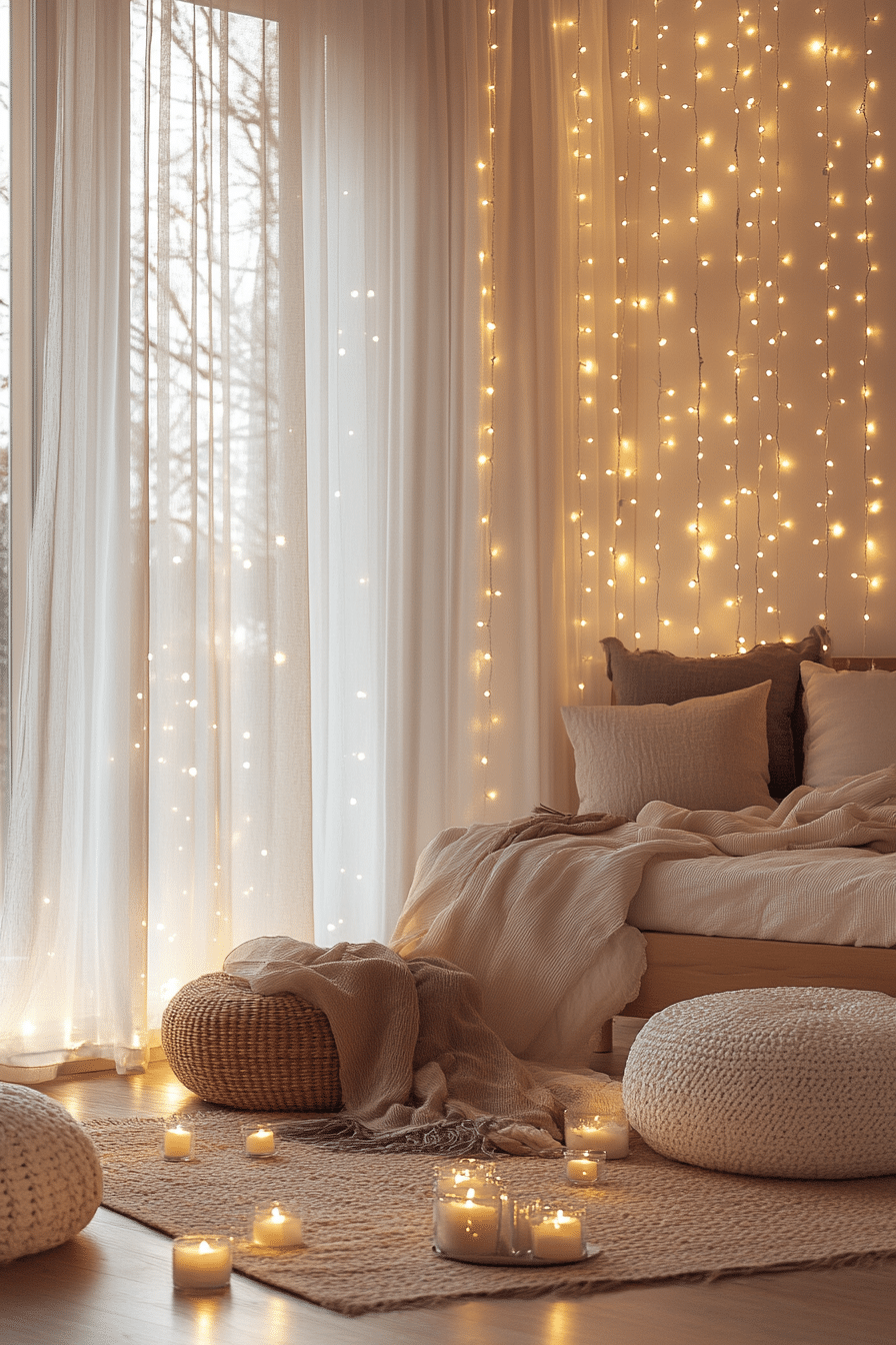 29 Boho Fairy Lights Bedroom Ideas for a Soft and Sparkling Bedroom ...
