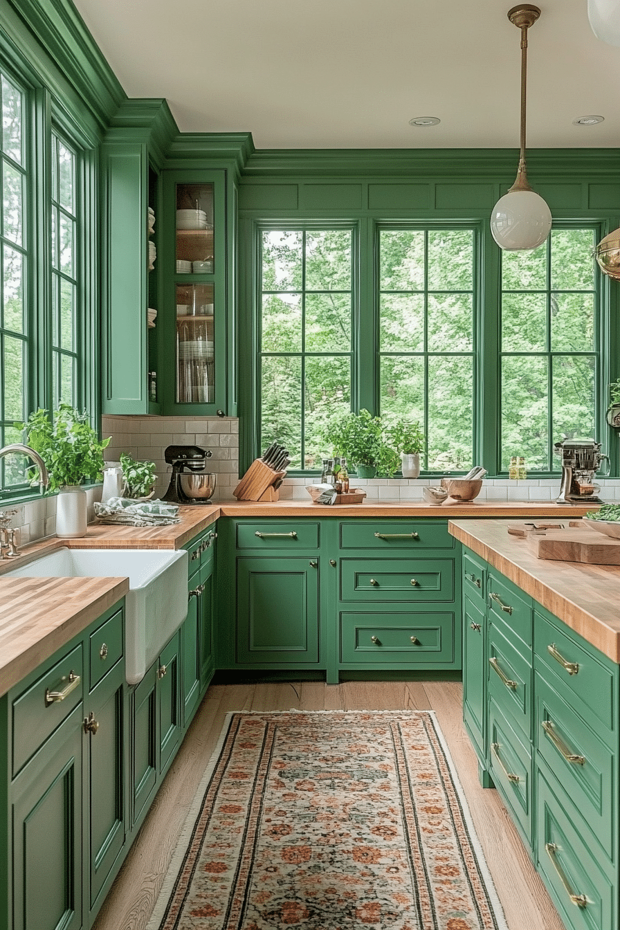 19 Emerald Green Kitchen Cabinets to Elevate Your Kitchen with a Touch ...
