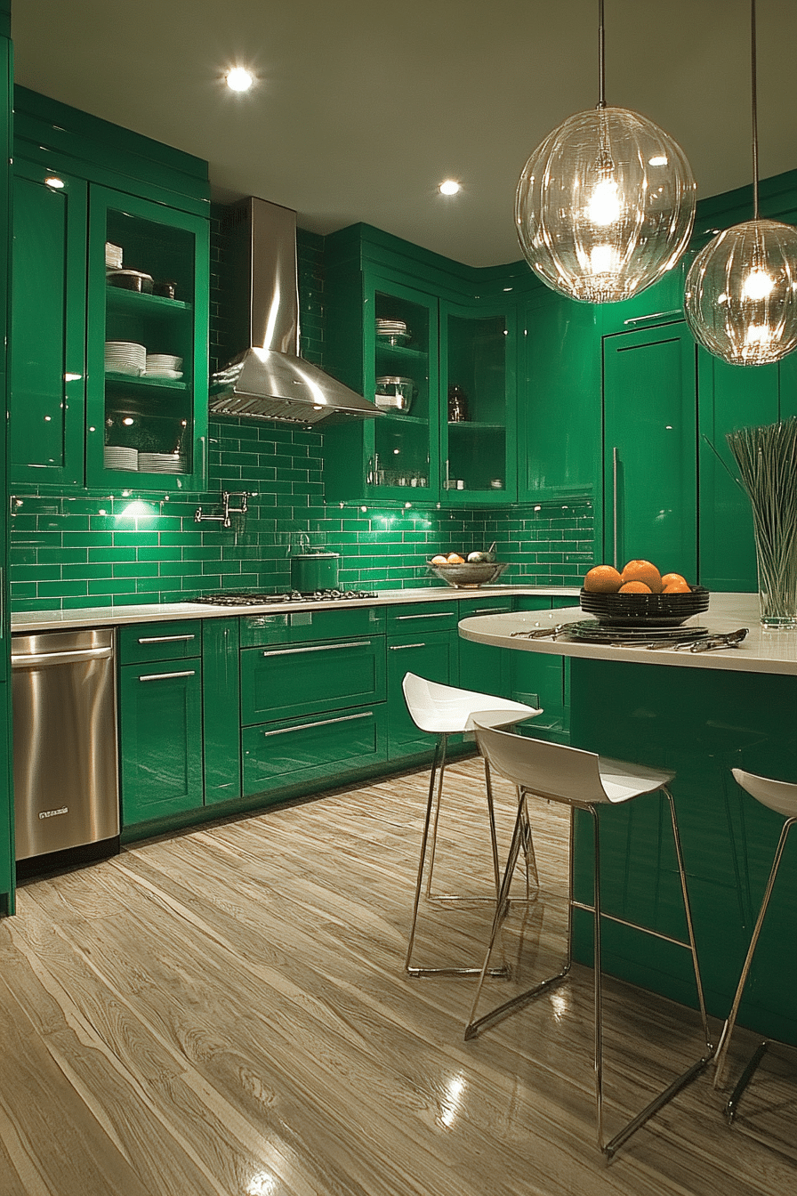 19 Emerald Green Kitchen Cabinets to Elevate Your Kitchen with a Touch ...
