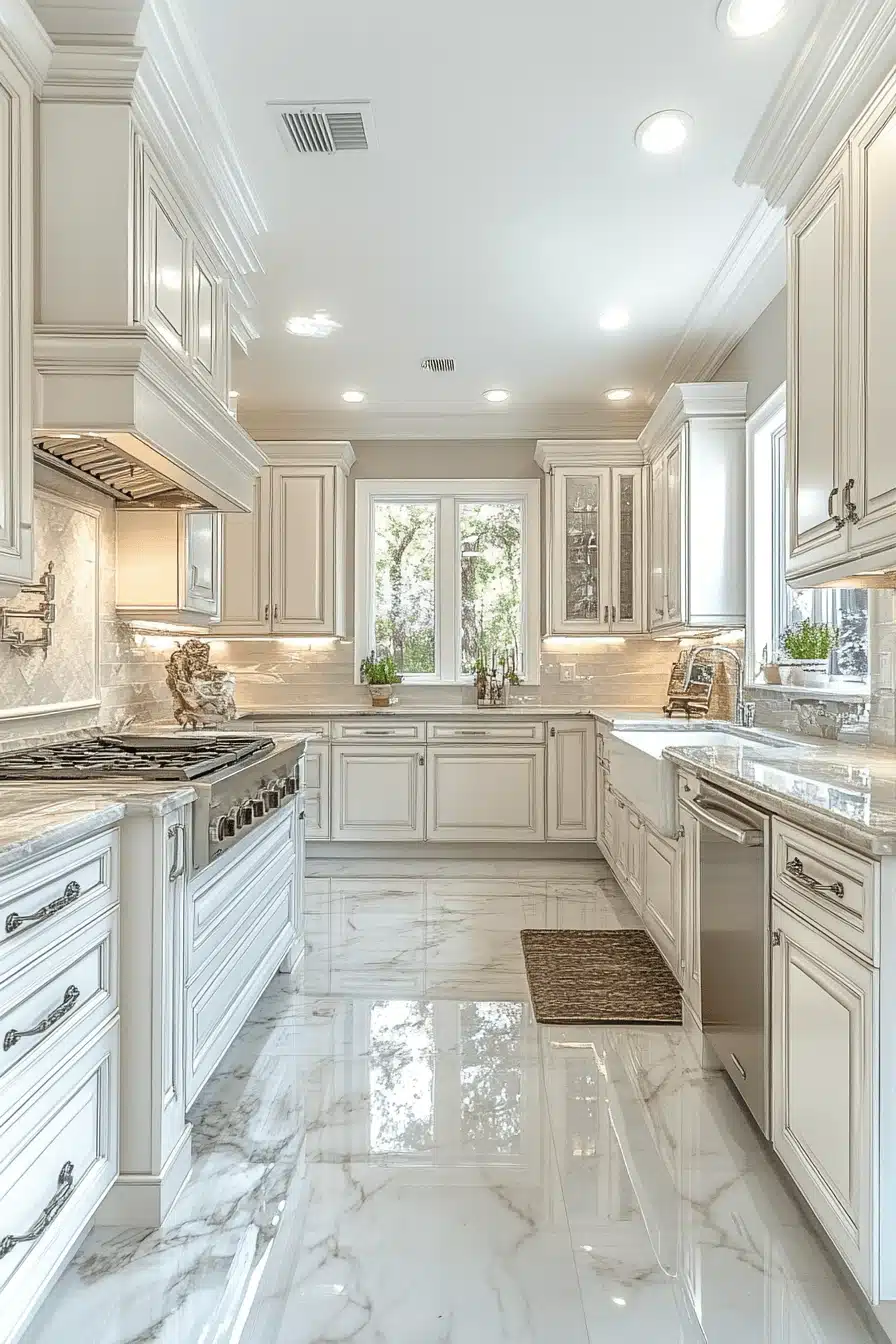 antique white kitchen cabinets