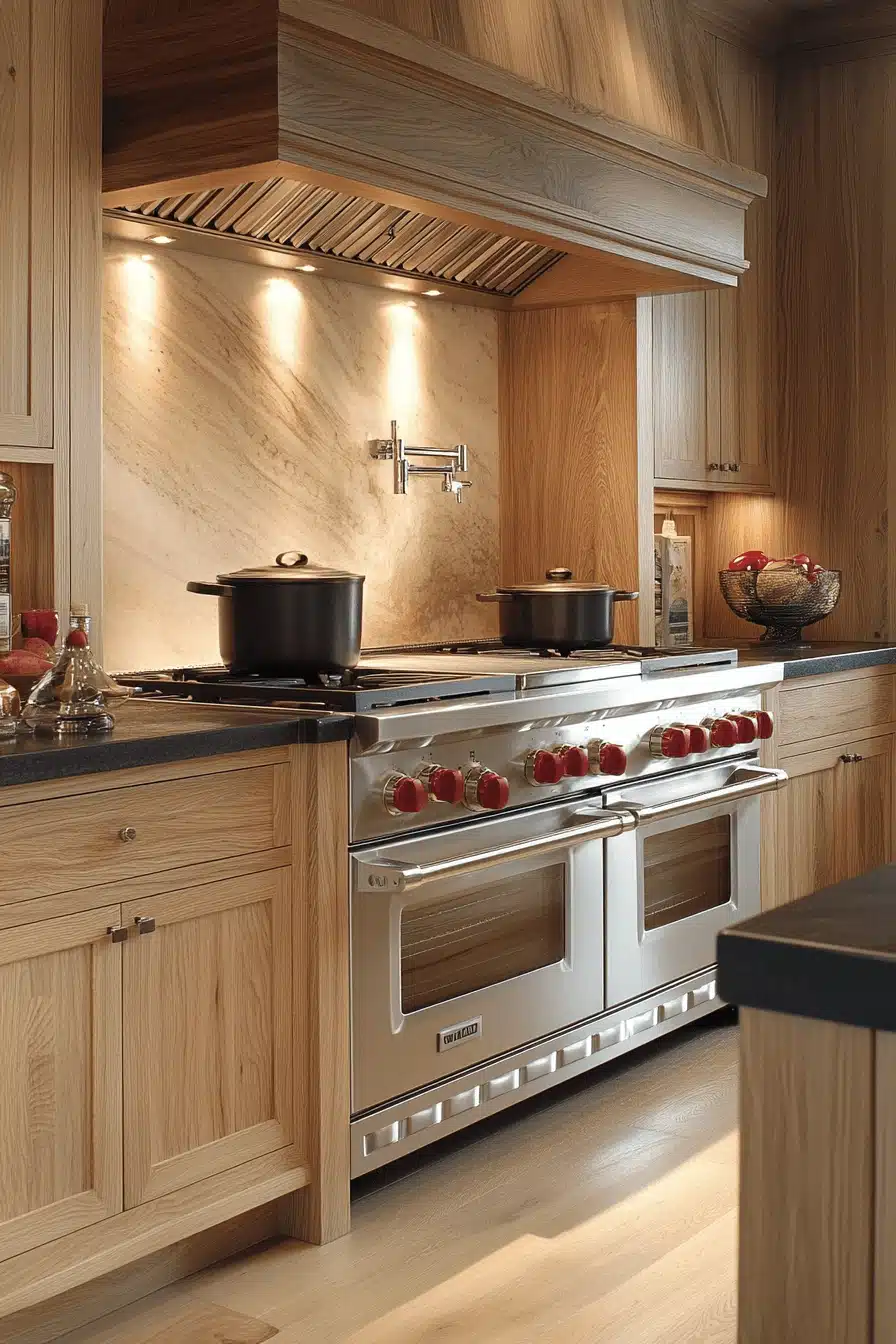 natural wood kitchen cabinets